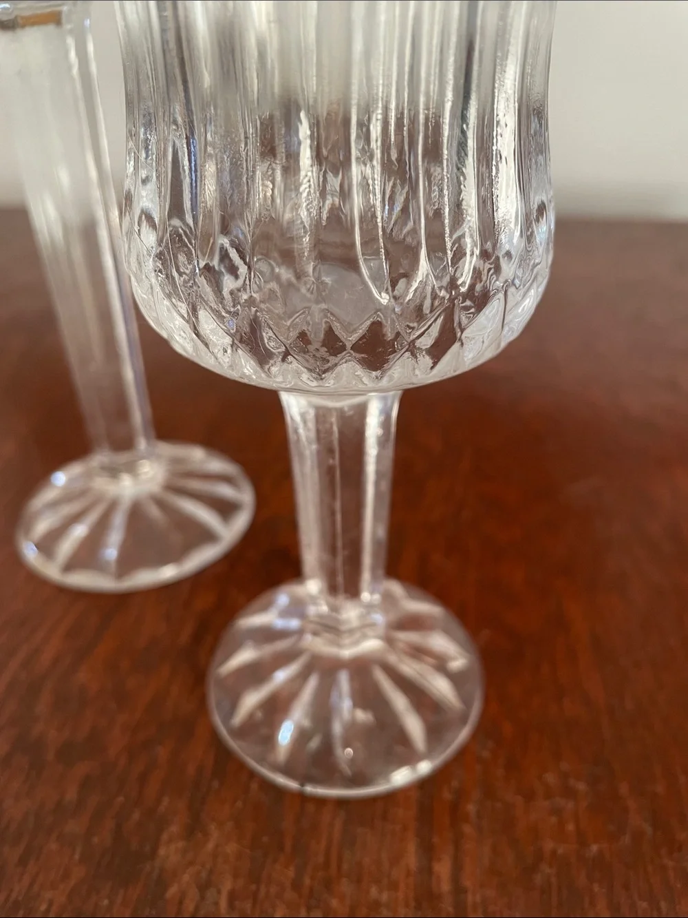 Clear Glass Ribbed Candle Holders - Pair